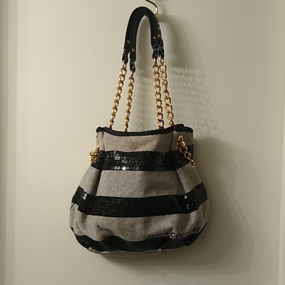 Juicy Couture sequin stripe hobo shoulder bag